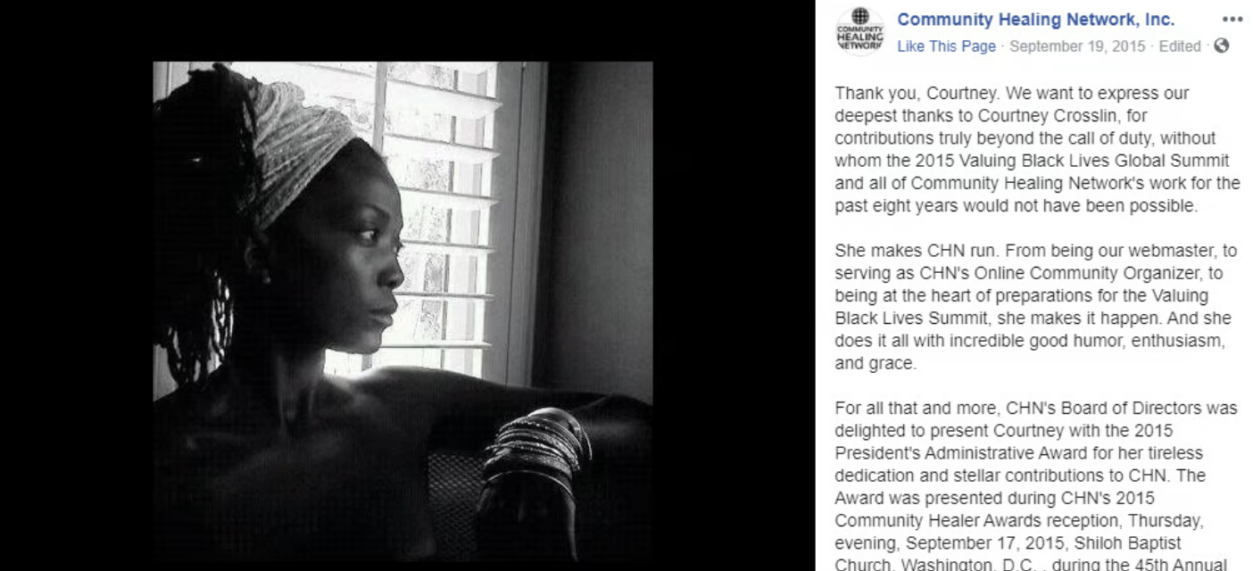 community healing network — 2015 president's administrative award